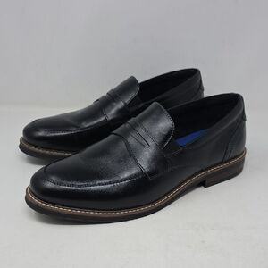 Nunn Bush Black Leather Slip-On Loafers Men Size 10W